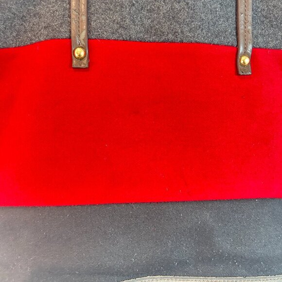 Tommy Hilfiger Wool Color Block Satchel Tote Structured Handbag Rare Preppy - Picture 4 of 8